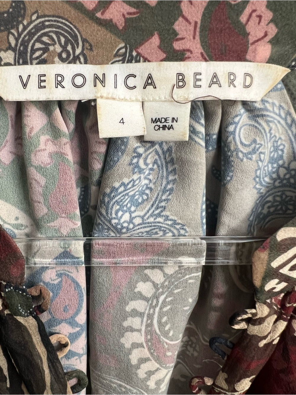 Veronica Beard 100% Silk Patchwork Paisley Blouse Size 4 - Picture 4 of 5